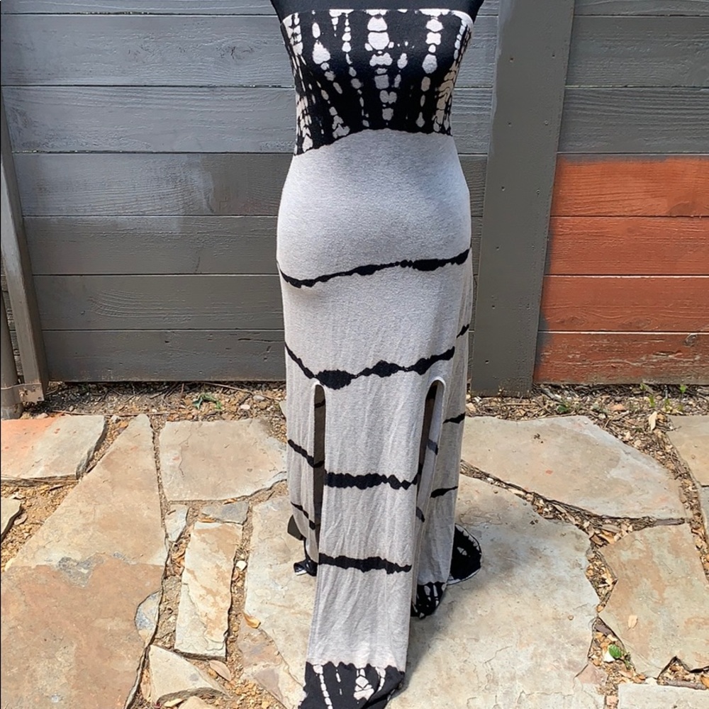 Tie Die Strapless Maxi Dress